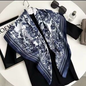 Elegant Blue and White Scarf